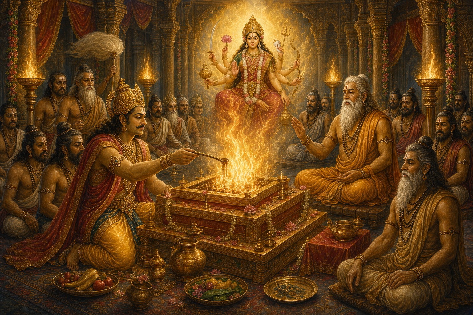 King Janamejaya's Amba-yajna and the conclusion of the Devi Bhagavata