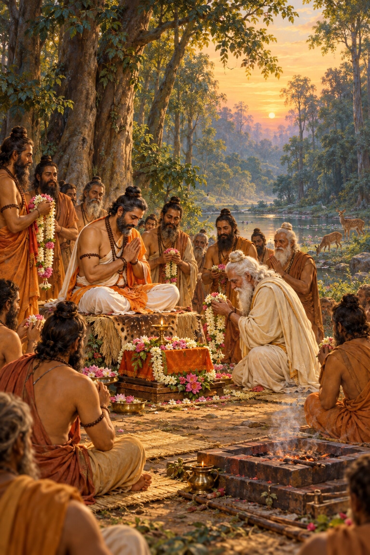 In Naimisharanya, the telling complete, Suta bows to the Devi as Shaunaka and the munis honor him.