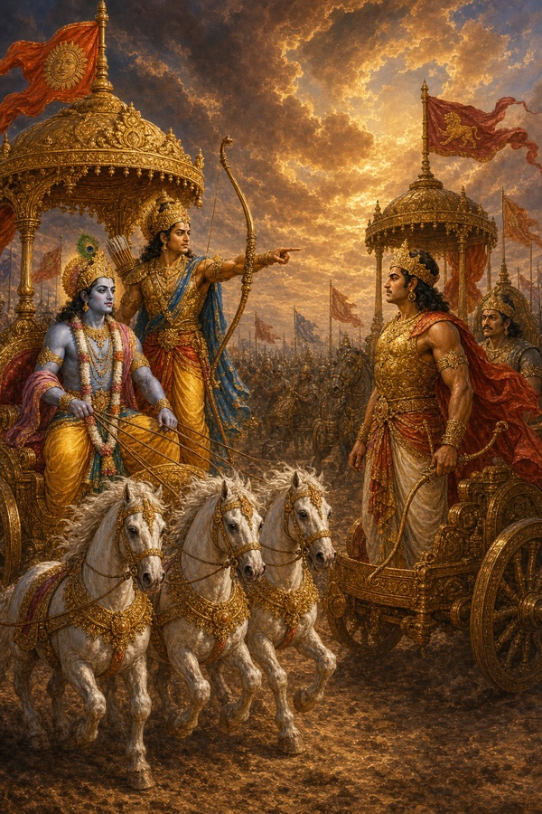 The thousand-rayed sun truly dipping into the western mountains, its rays dimming over the battlefield.