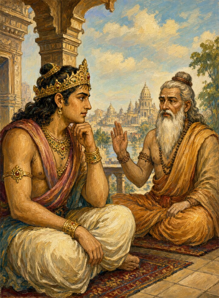 वसिष्ठ राम को उपदेश देते हुए