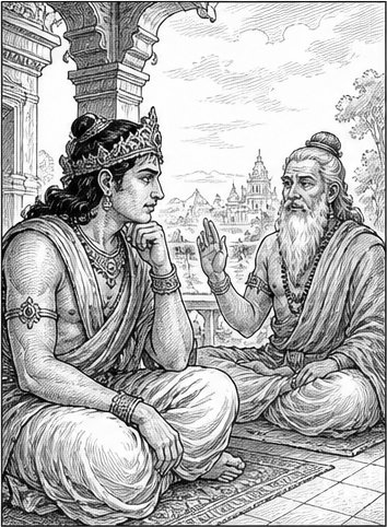 वसिष्ठ राम को उपदेश देते हुए