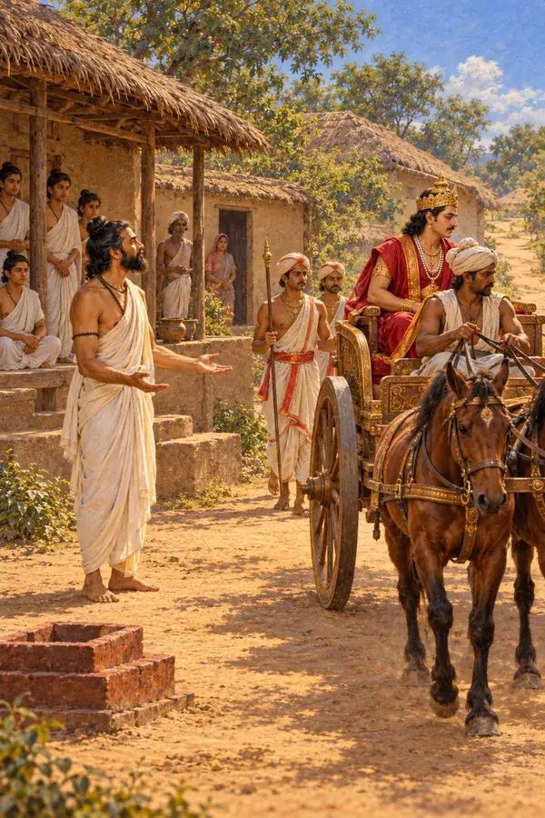 In his teaching house Sukesha Bharadvaja tells Prince Hiranyanabha of Kosala he does not know the purusha of sixteen parts.