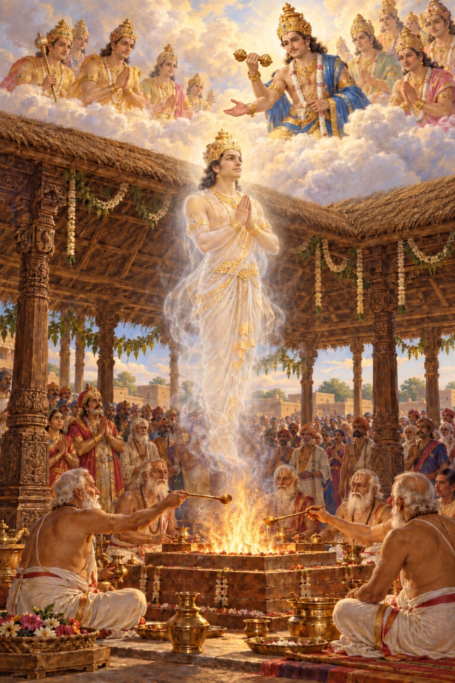 At the end of the yajna the devas offer the bodiless King Nimi a boon, and he asks to live in the eyes of all beings.