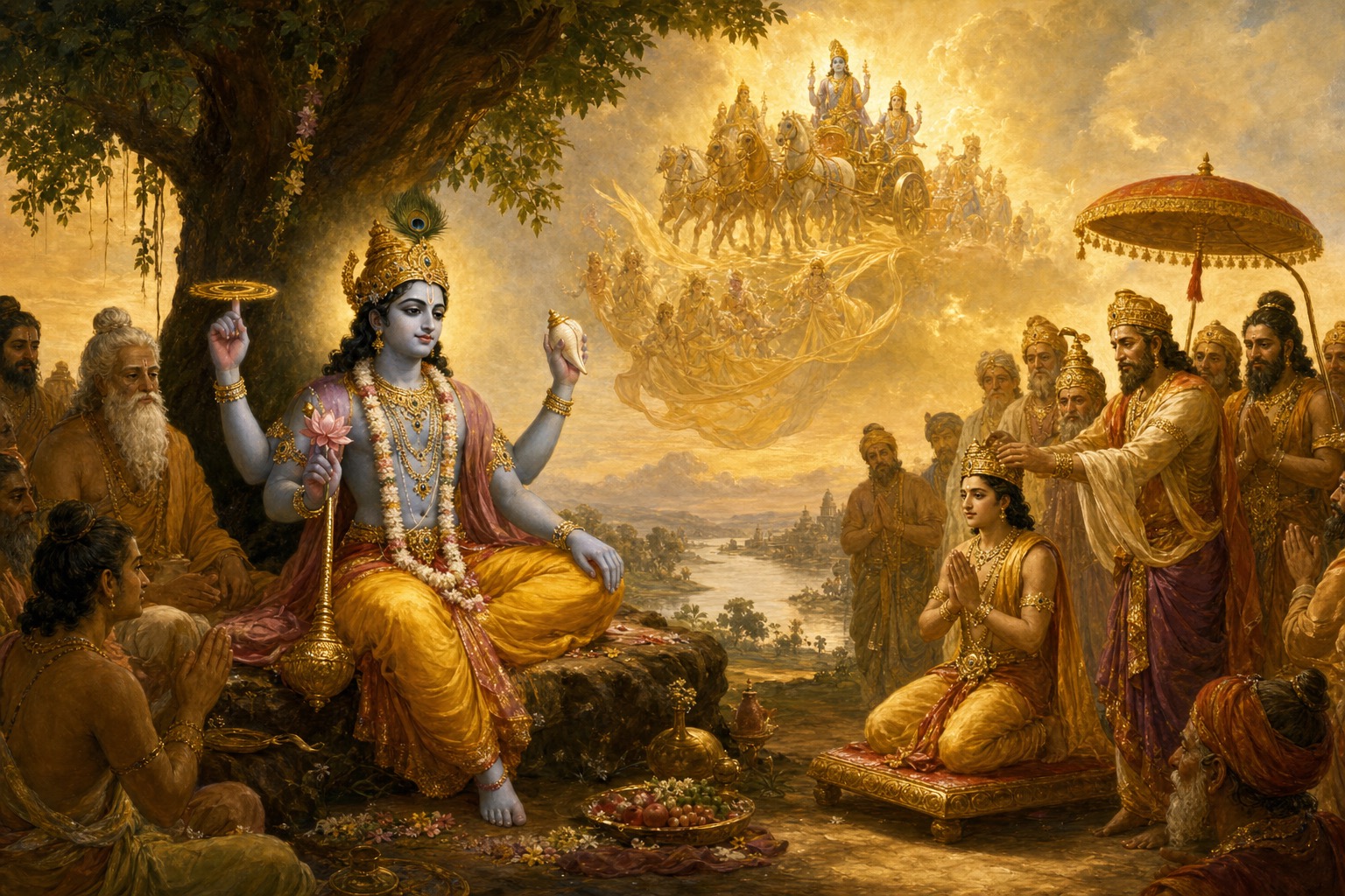 The end of the Yadu dynasty and Krishna's return to his own abode